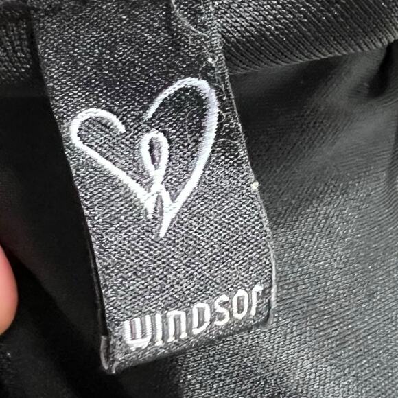 Windsor Black Sparkle Bodycon Mini Dress Open Back 3/4 Sleeve Party Small - Picture 5 of 8